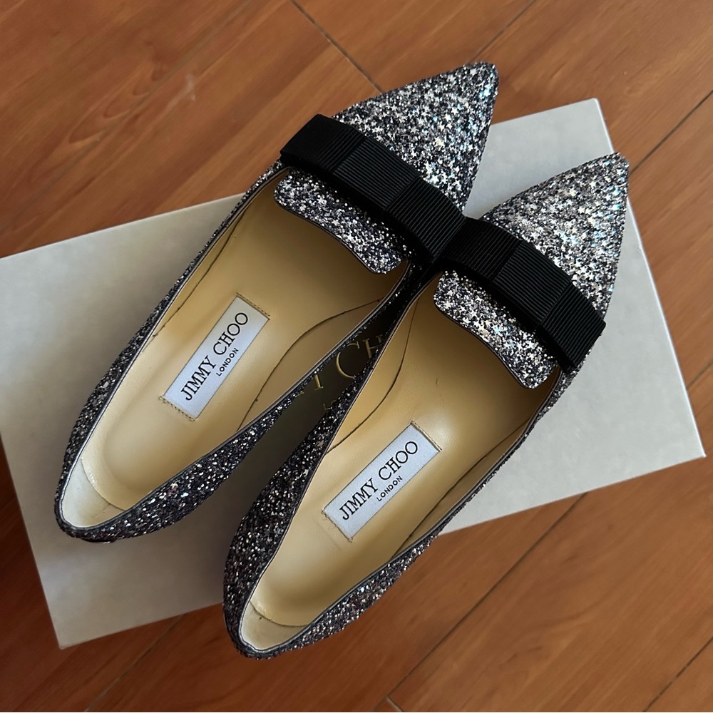 Jimmy Choo Gala Bow Accents Loafers